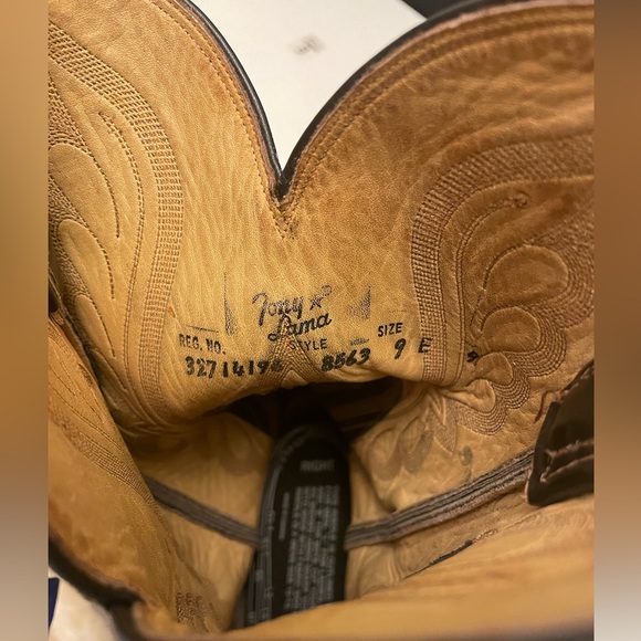 Tony Lama, Brown, Leather and Reptile Western Boots Black Label Size 9E 8563 - Picture 7 of 16